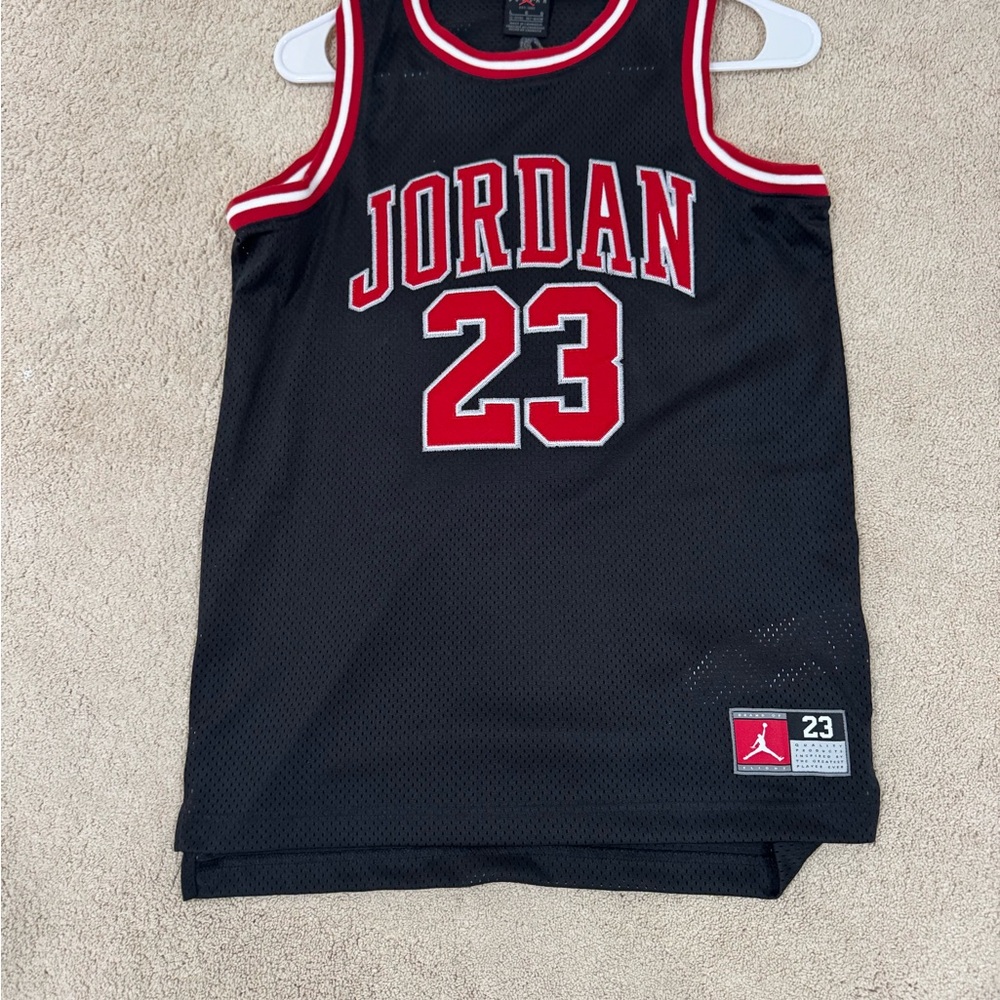 Jordan Kids Black and Red Basketball Jersey